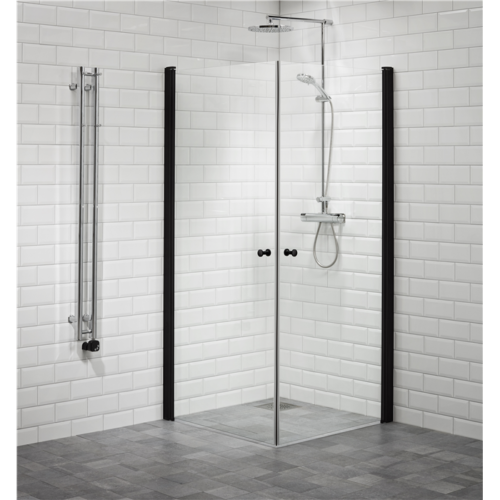 Duschhörn Alterna Lusso Black 80x80. Med installation