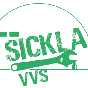 Sickla VVS logotyp med en nyckel och texten "Sickla VVS" i grönt.