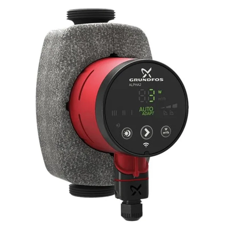 Grundfos Alpha2 25-40-180 installerad i värmesystem