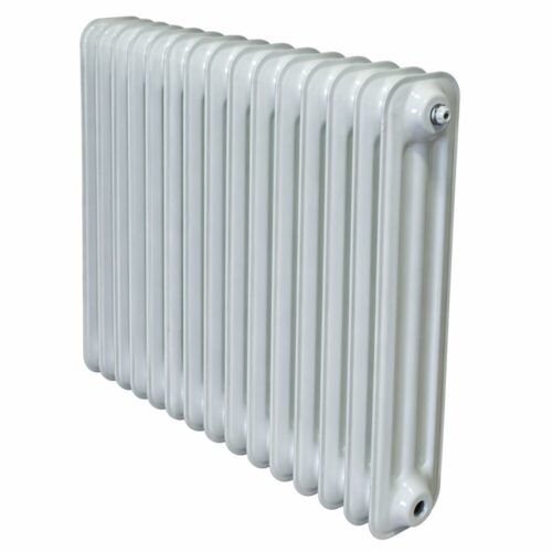 Vit sektionsradiator Lenhovda Duplex med stående sektioner för vattenburen uppvärmning